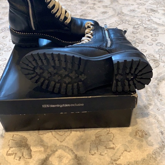 Aqua Jax Leather Combat Boots - Picture 6 of 6